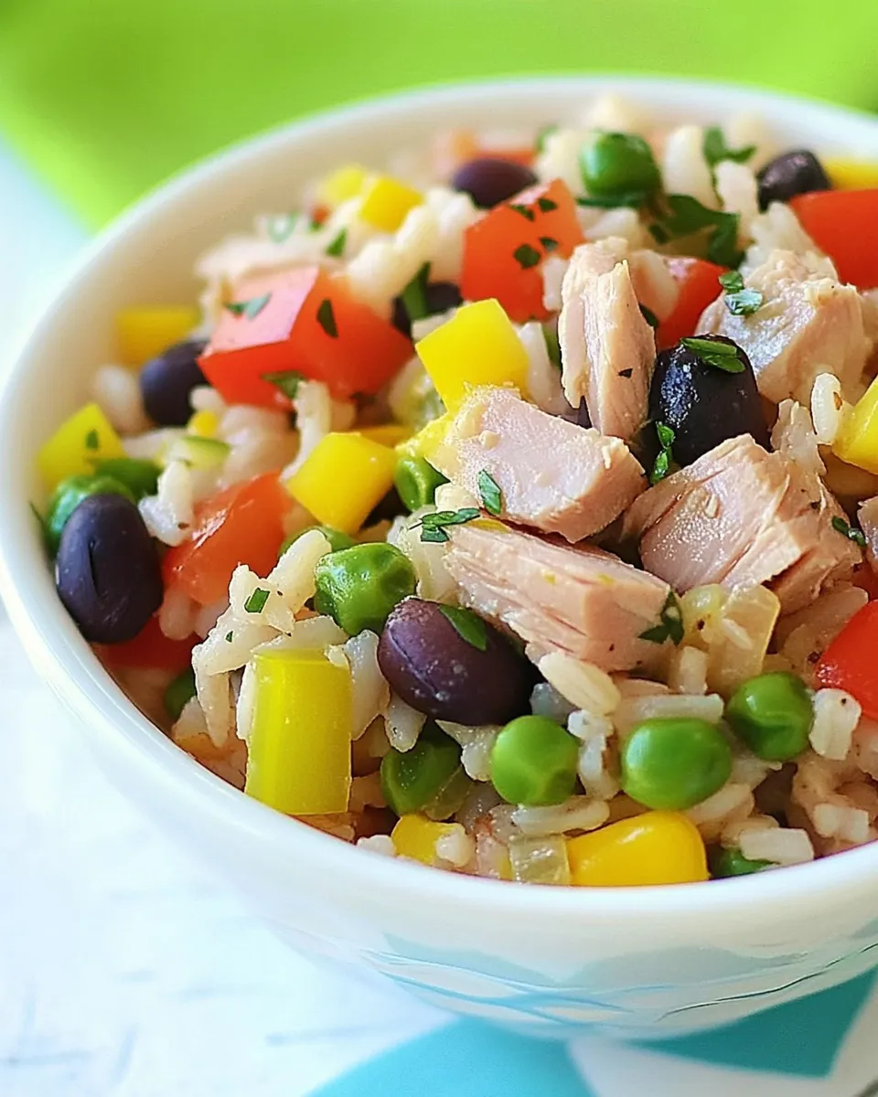 Delicious Italian Tuna and Brown Rice Salad (Riso e Tonno) food shot