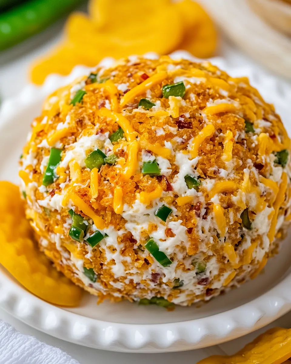 Easy Jalapeno Popper Cheese Ball food shot