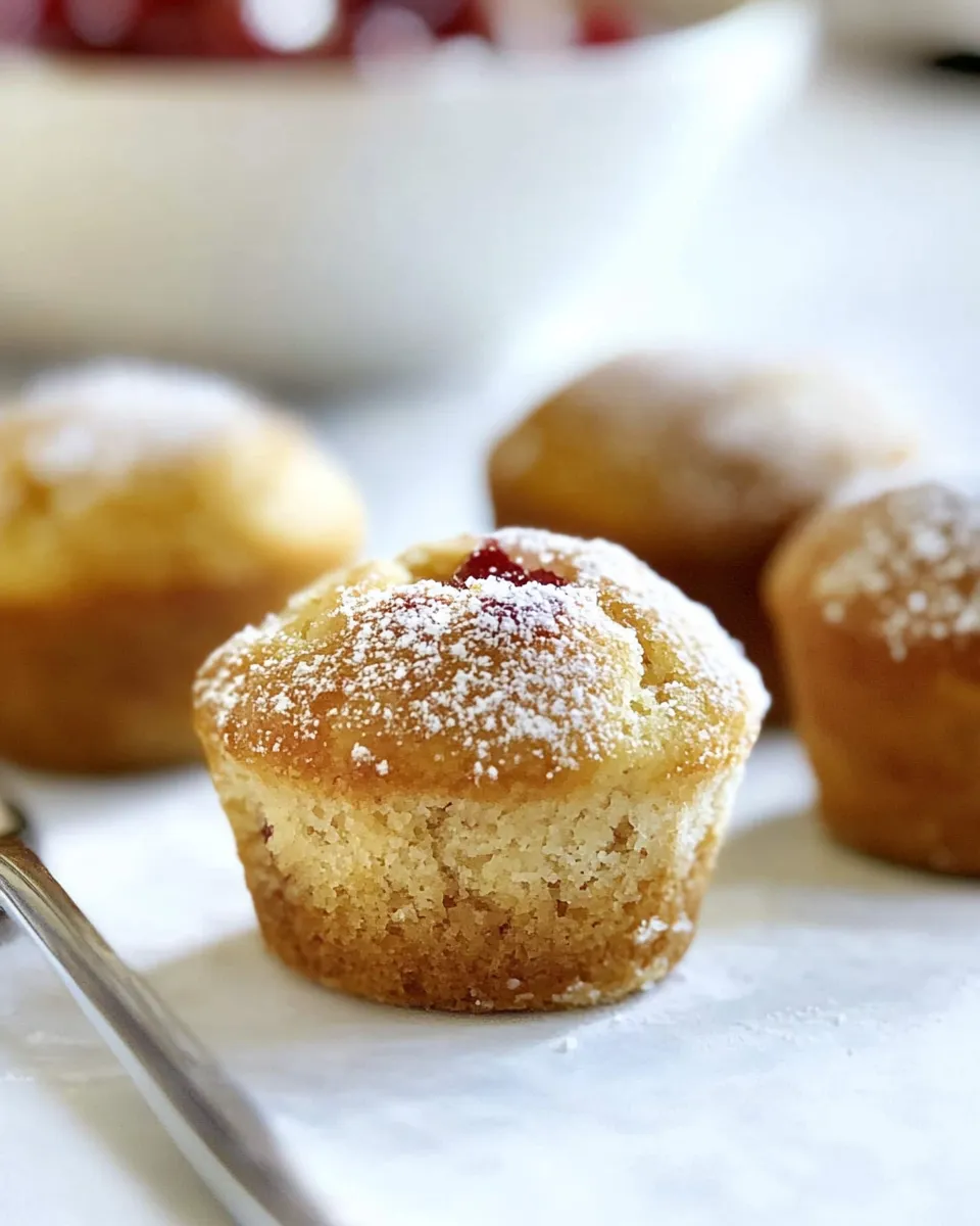 Delicious Jelly Donut Muffins food shot
