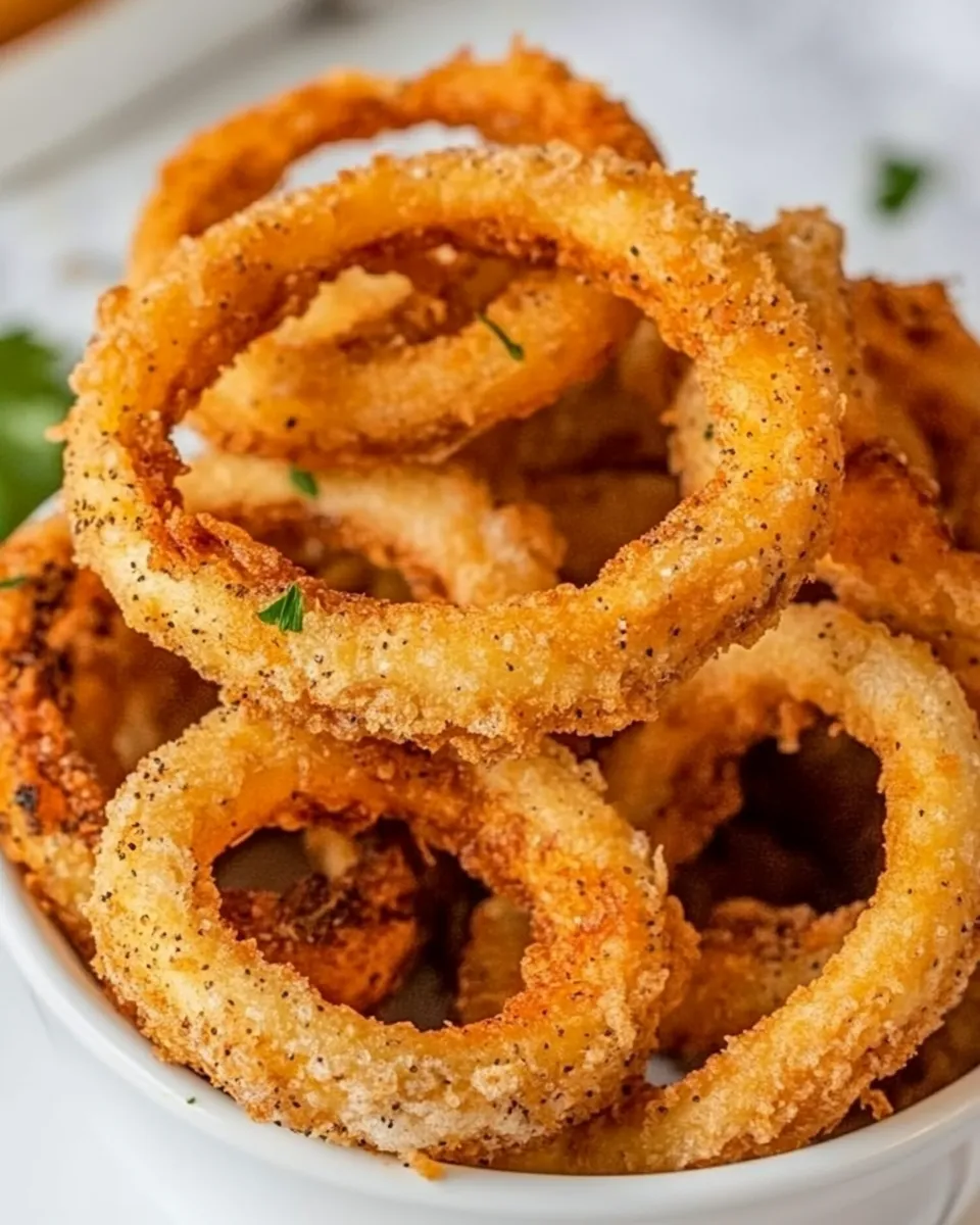 Delicious Keto Onion Rings - Extra Crispy! food shot