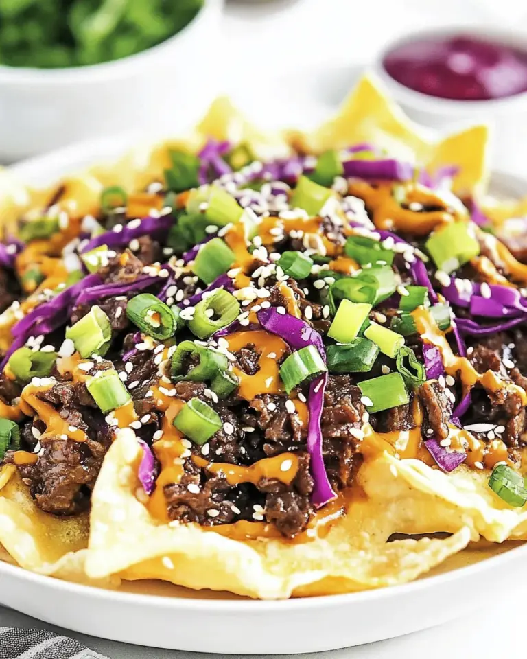 Homemade Korean Beef Nachos with Wonton Chips recipe photo