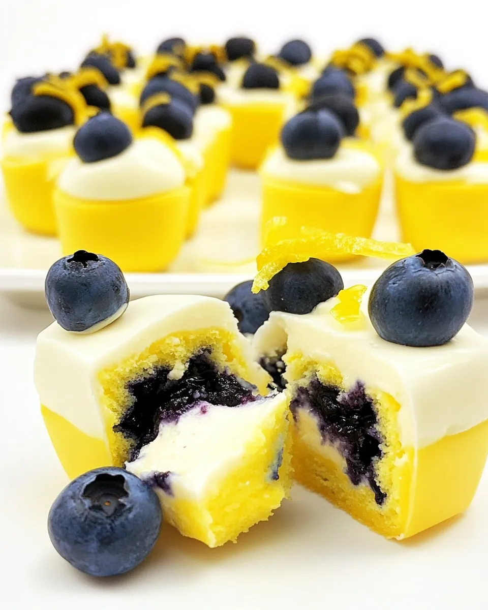 Easy Lemon Blueberry Cheesecake Bites food shot