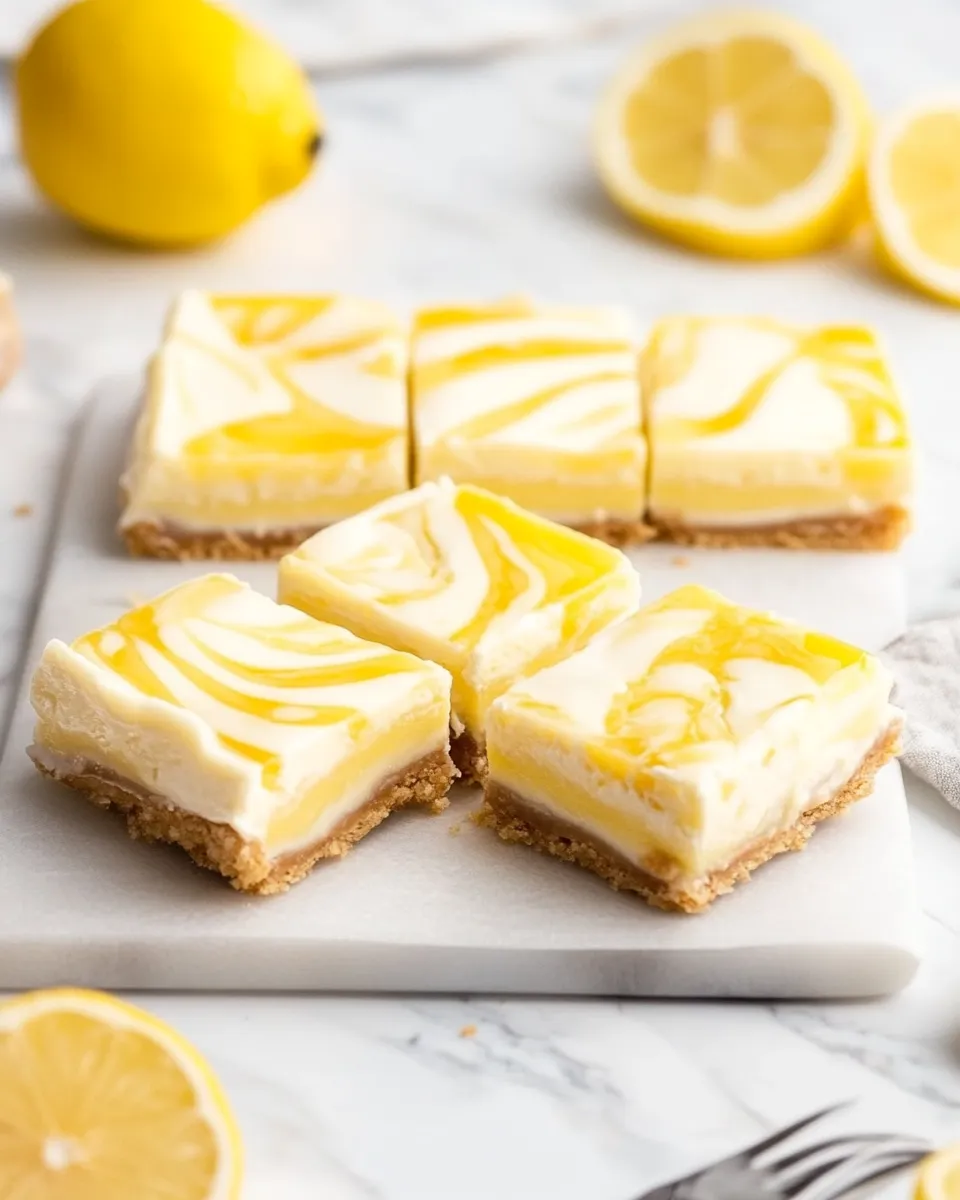 Easy Lemon Cheesecake Bars food shot