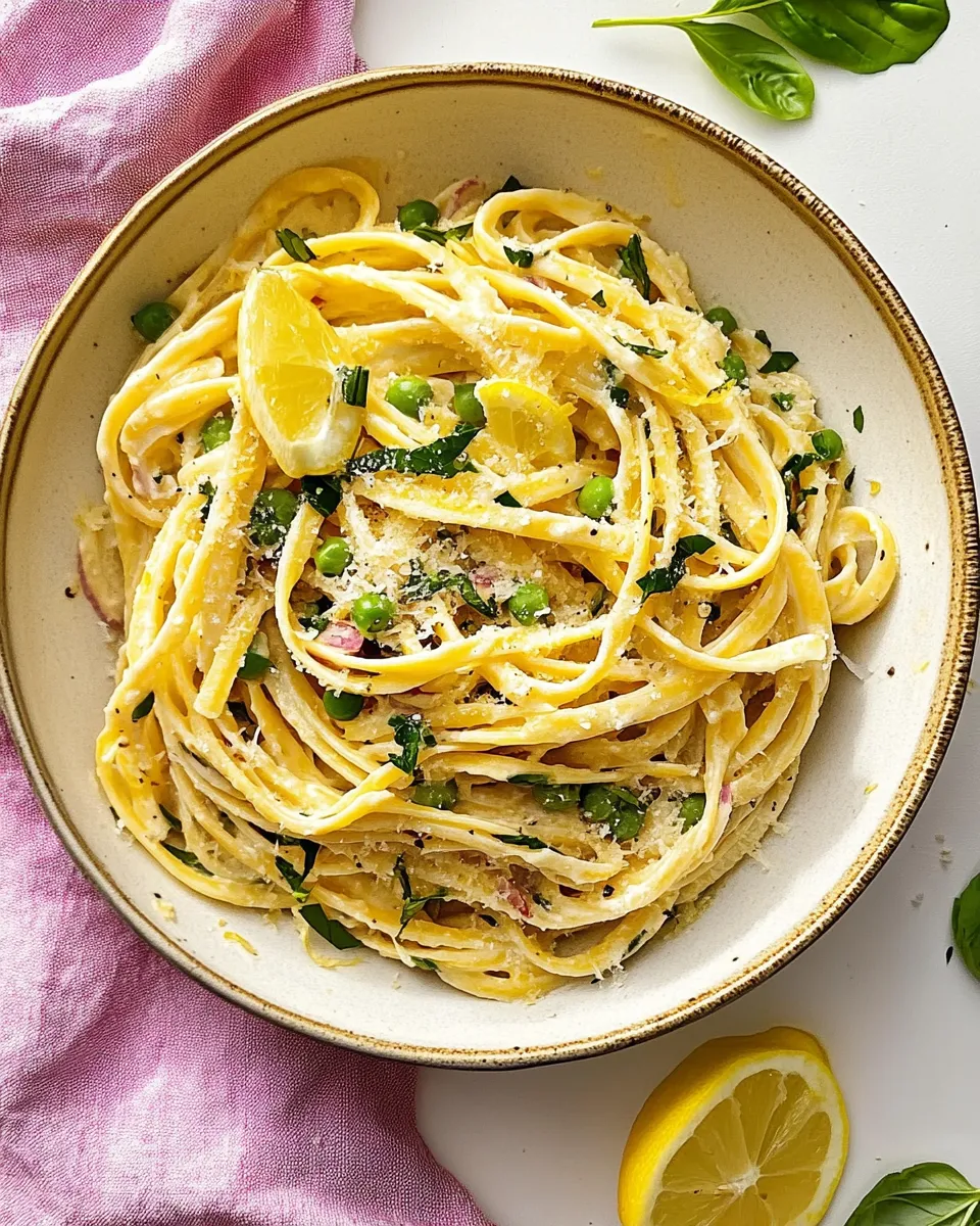 Delicious Lemon Pasta food shot