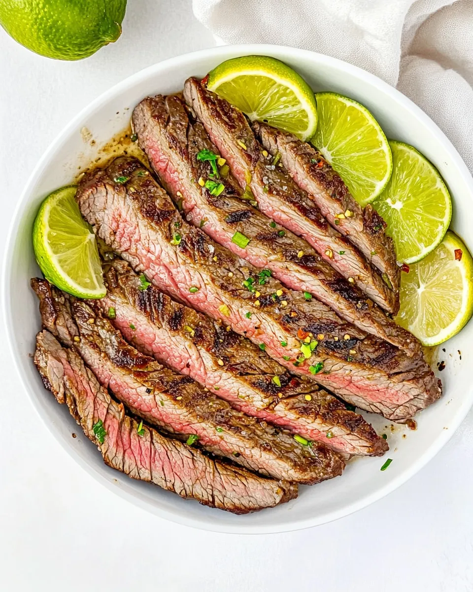 Healthy Lime Marinated Flank Steak dish photo