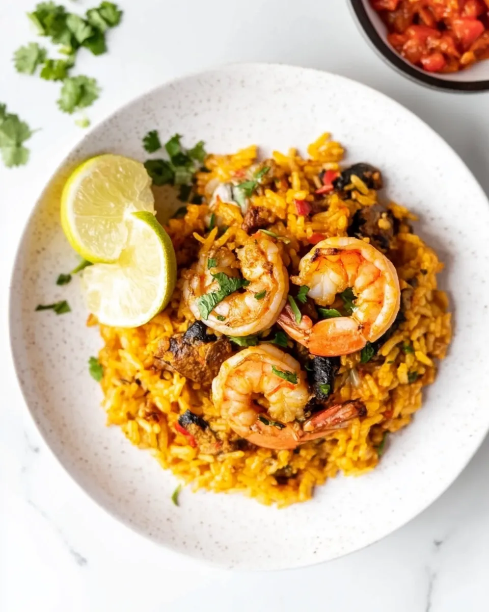 Classic Locrio de Camarones (Dominican Rice and Shrimp) dish photo