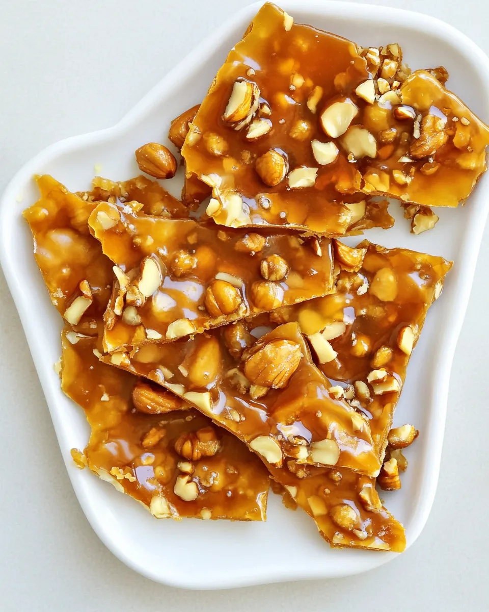 Delicious Macadamia Nut Brittle food shot