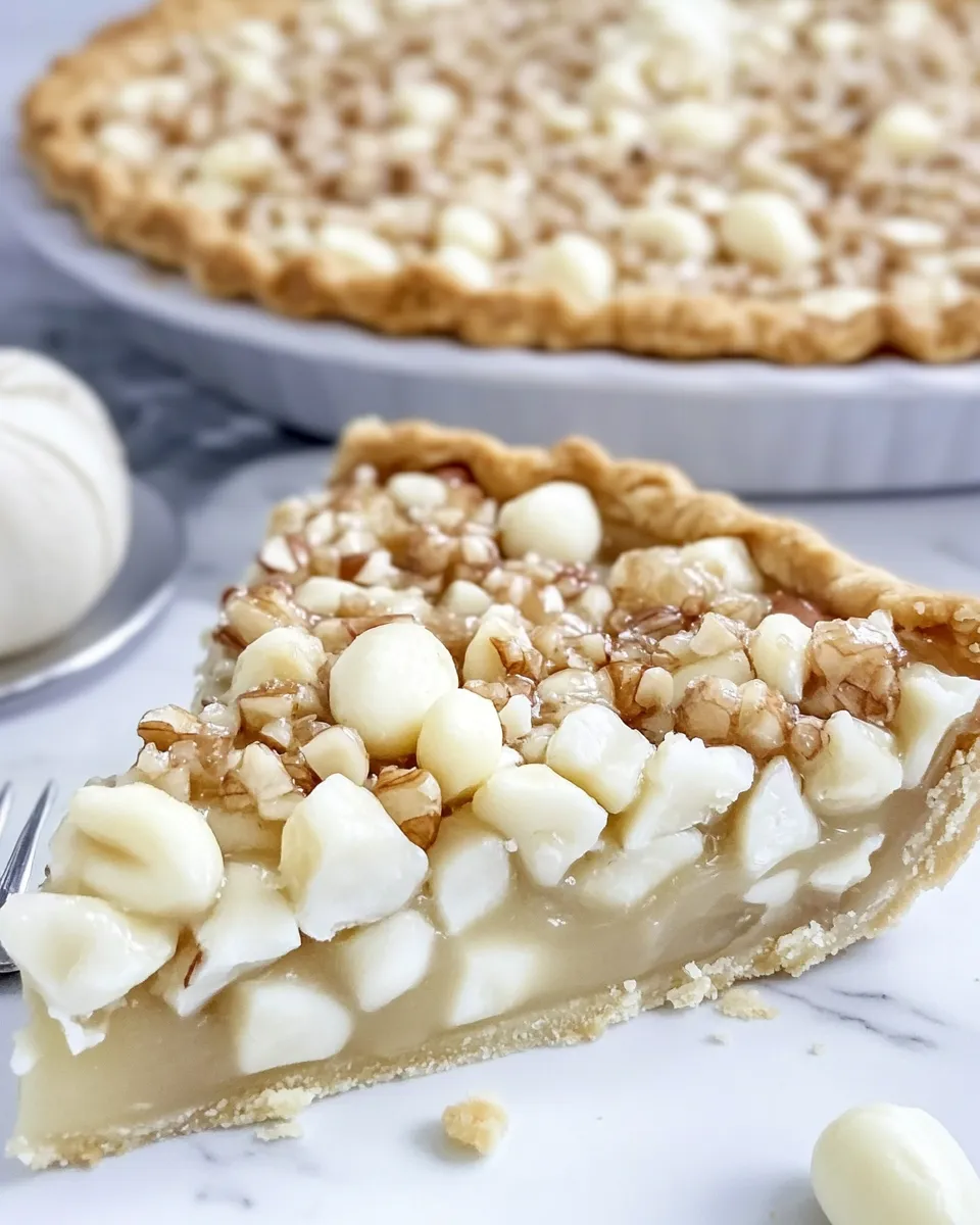 Homemade Macadamia Nut Pie with White Chocolate photo