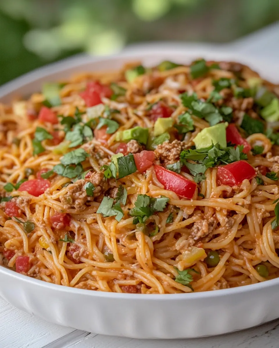 Classic Macro Friendly Taco Spaghetti dish photo