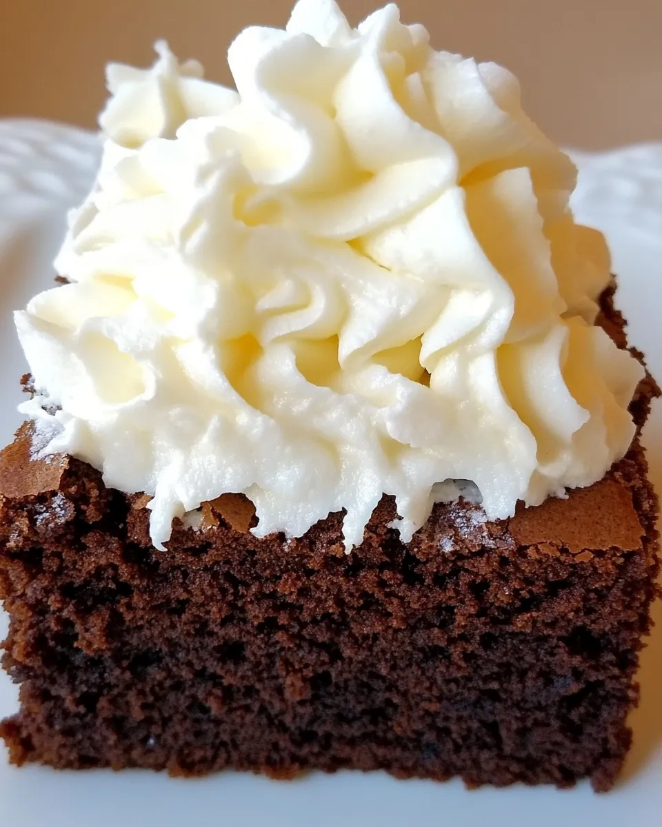 Delicious Mascarpone Brownies with Whipped Cream plate image