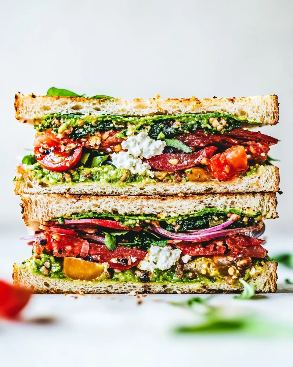 Delicious Mediterranean Sandwich food shot