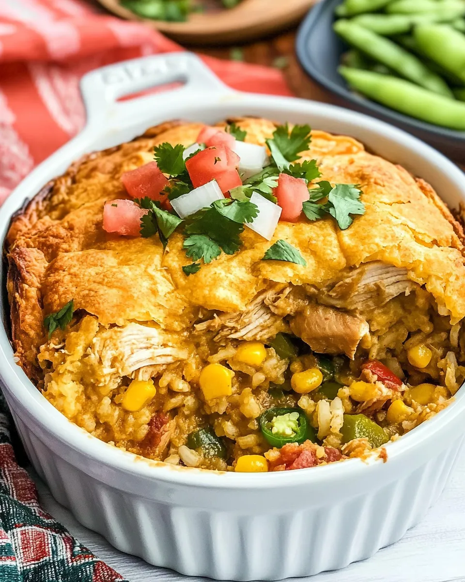 Delicious Mexican Chicken & Rice Cobbler plate image