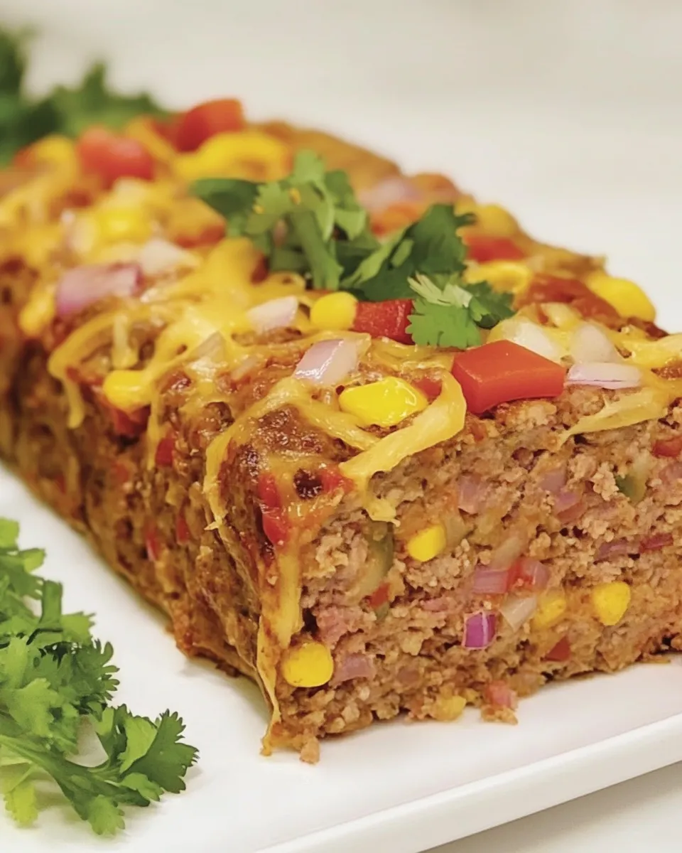 Delicious Mexican Meatloaf food shot