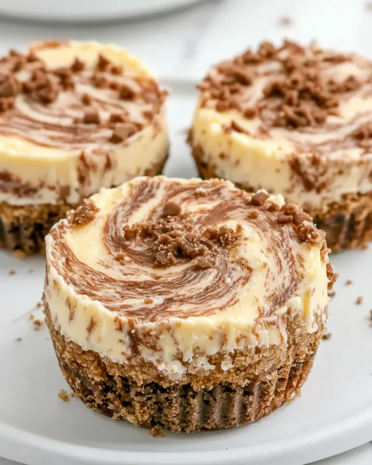 Delicious Mini Marble Cheesecakes food shot