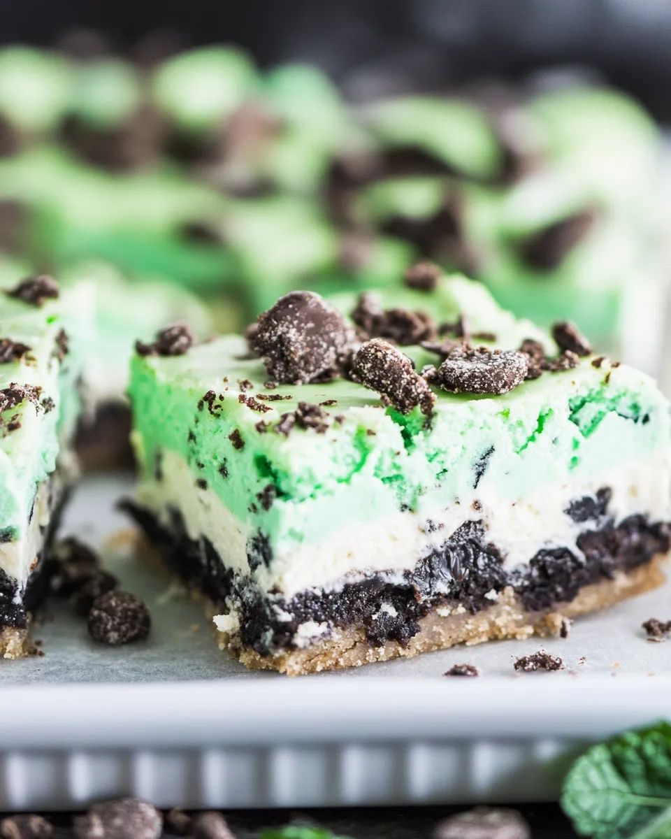 Easy Mint Cookies and Cream Cheesecake Bars recipe photo