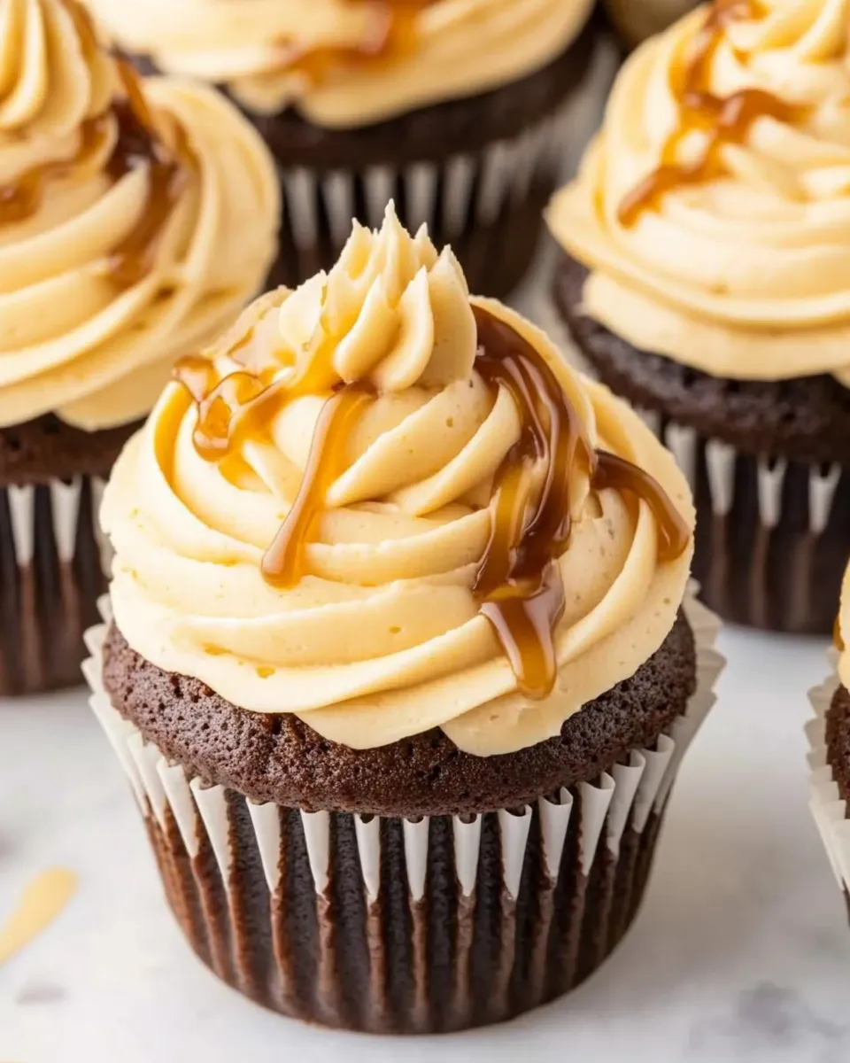 Classic Mocha Cupcakes with Salted Caramel Frosting image