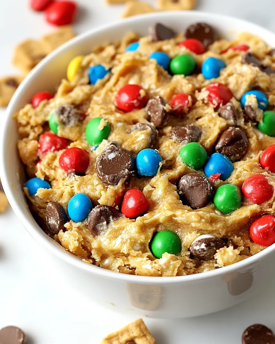 Easy Monster Cookie Dough Dip food shot