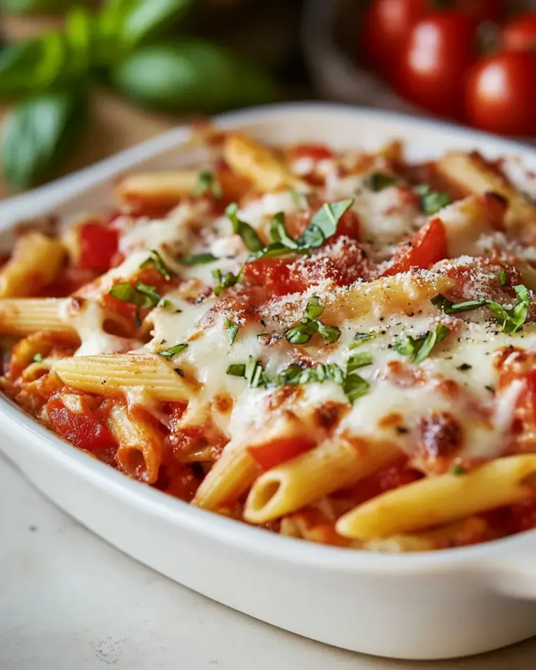 Homemade Mozzarella and Penne Pasta Bake recipe photo