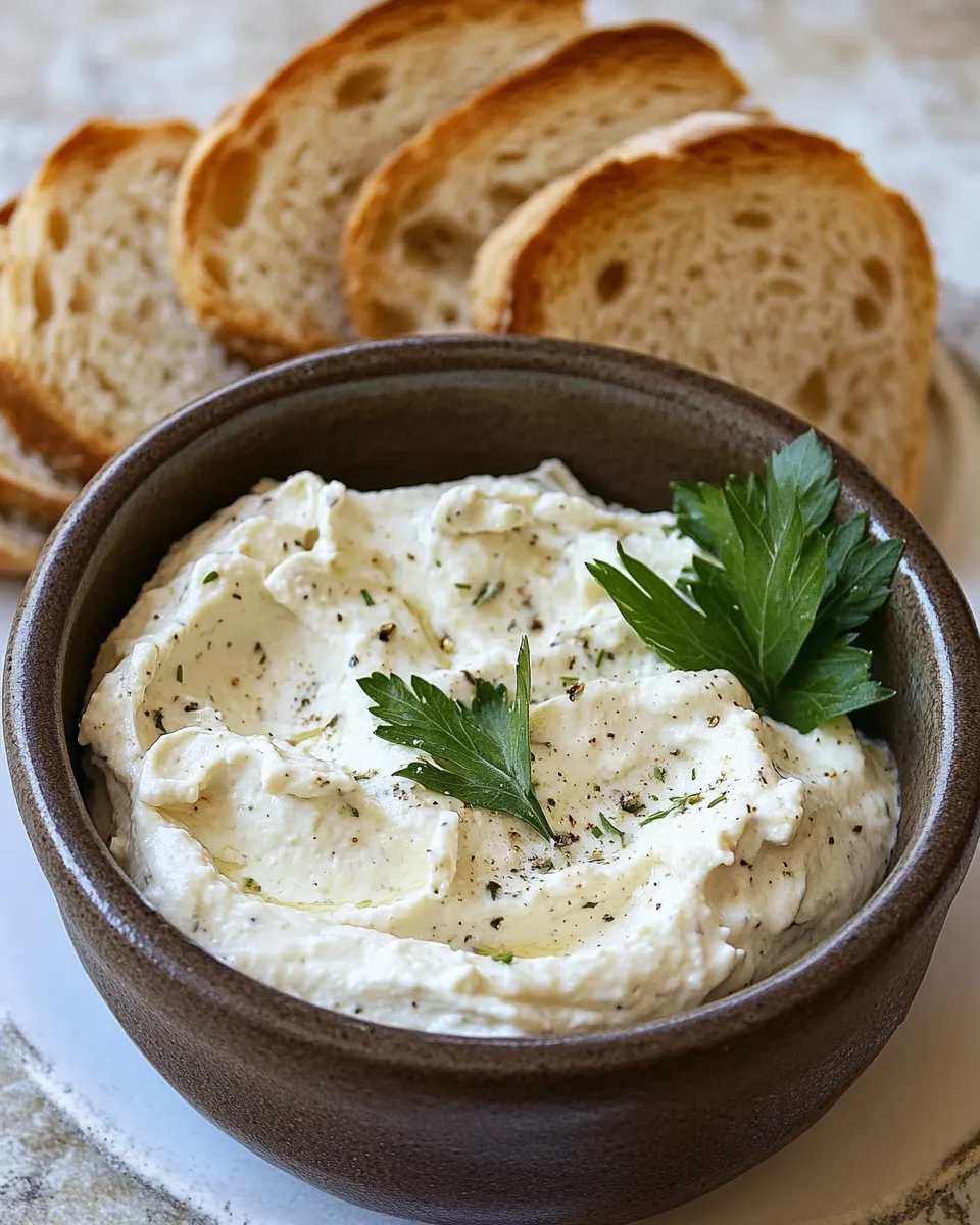 Delicious Mozzarellas Bread Spread Recipe (Creamy Herb Cheese Spread) dish photo
