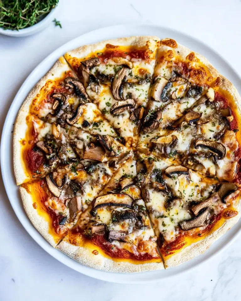 Homemade Mushroom Pizza recipe photo
