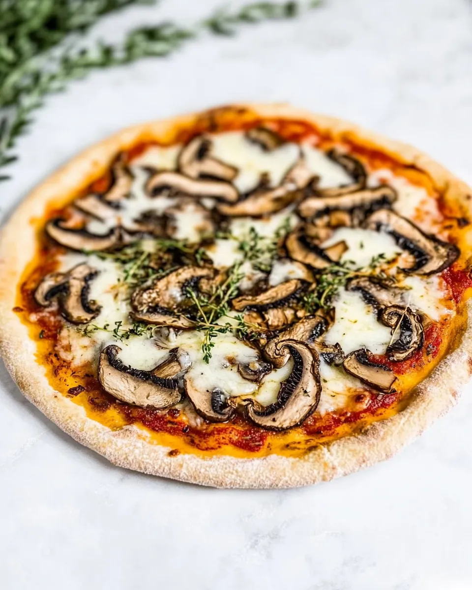 Easy Mushroom Pizza food shot