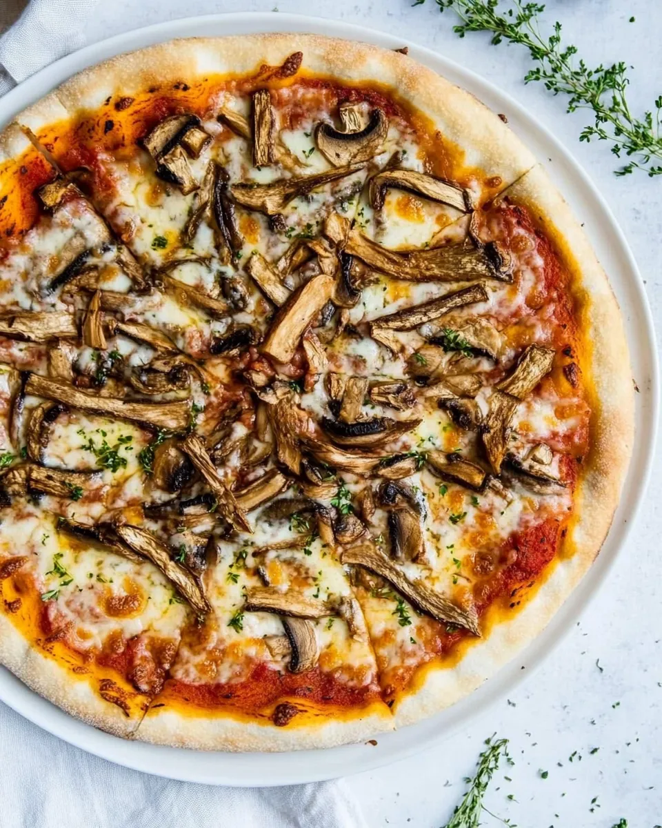Delicious Mushroom Pizza plate image