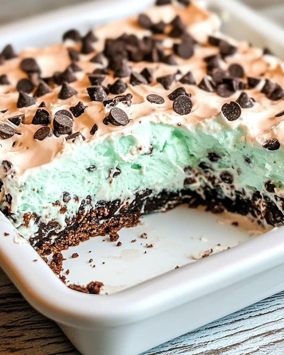 Homemade No-Bake Mint Chip Lush dish photo