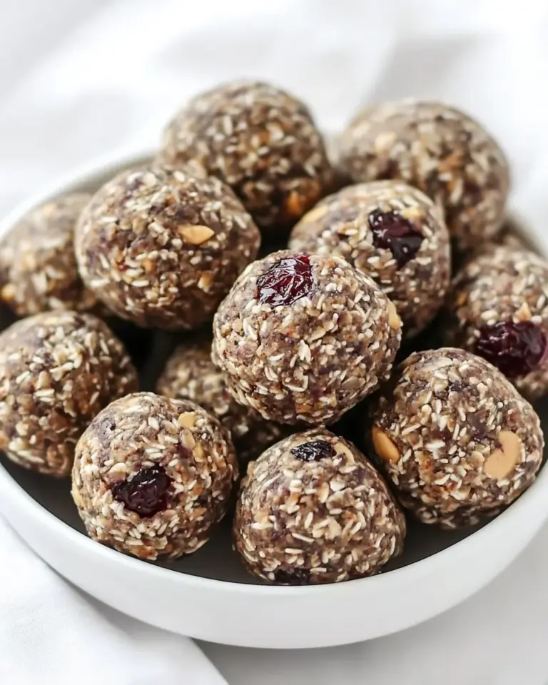 Homemade No-bake Cranberry Energy Bites w/ Peanut Butter recipe photo