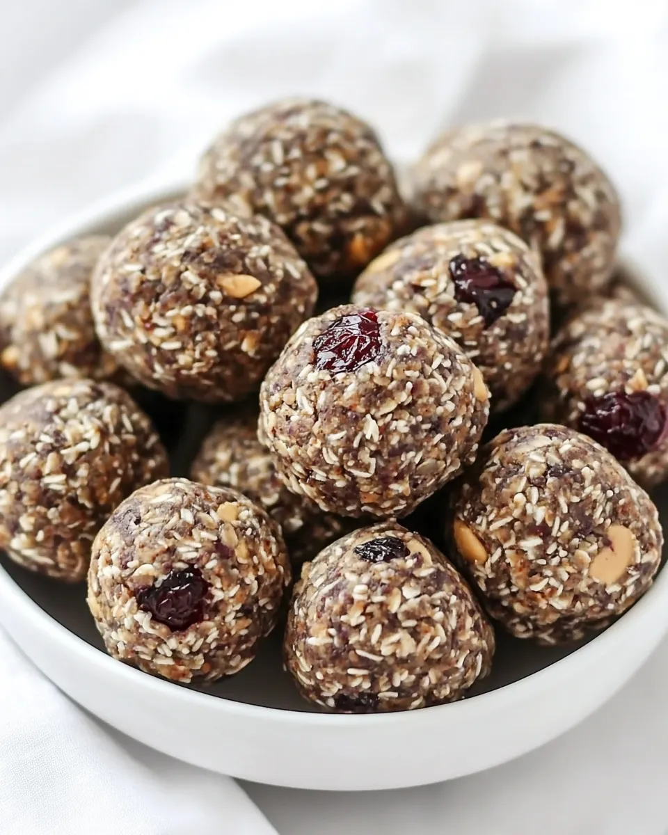 Homemade No-bake Cranberry Energy Bites w/ Peanut Butter recipe photo