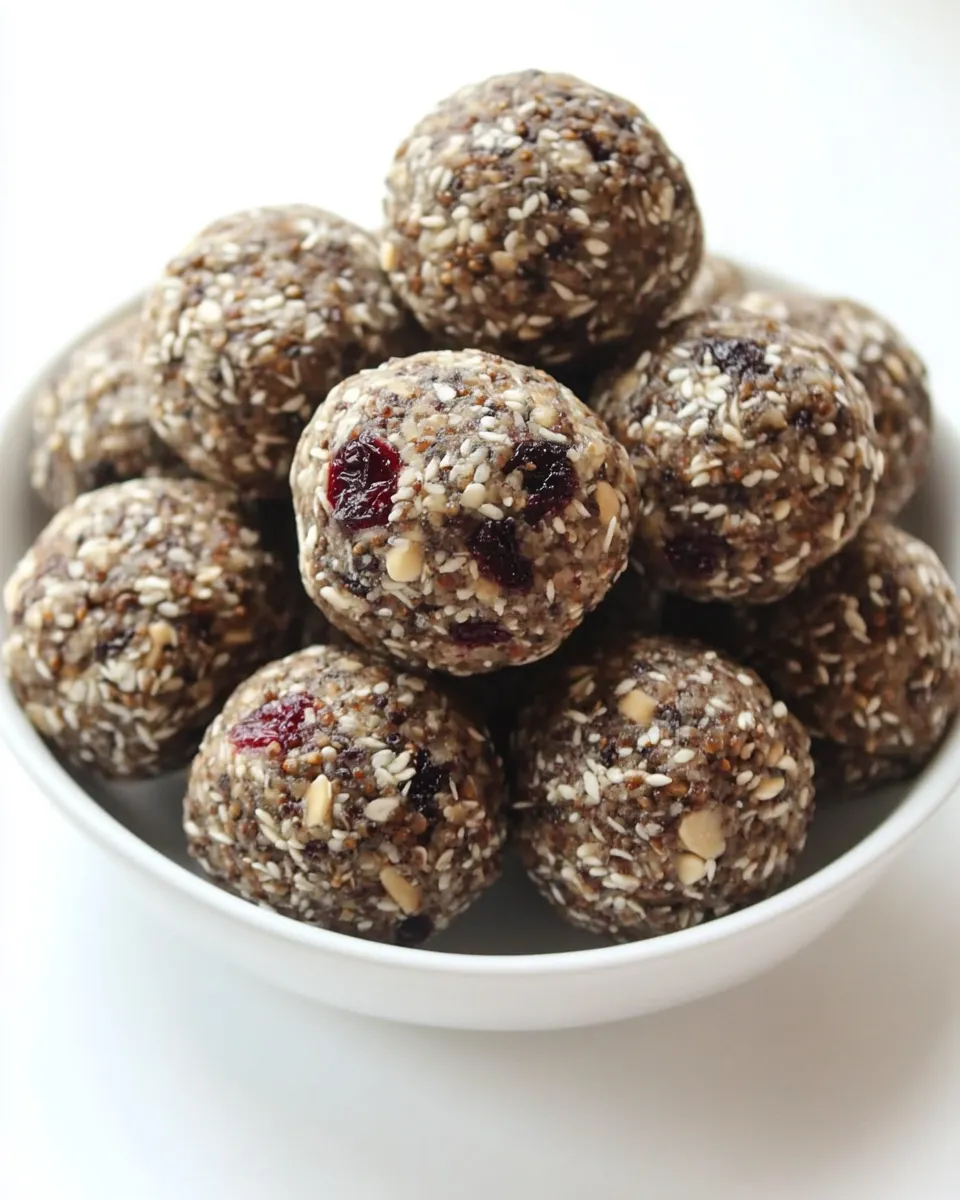 Easy No-bake Cranberry Energy Bites w/ Peanut Butter dish photo