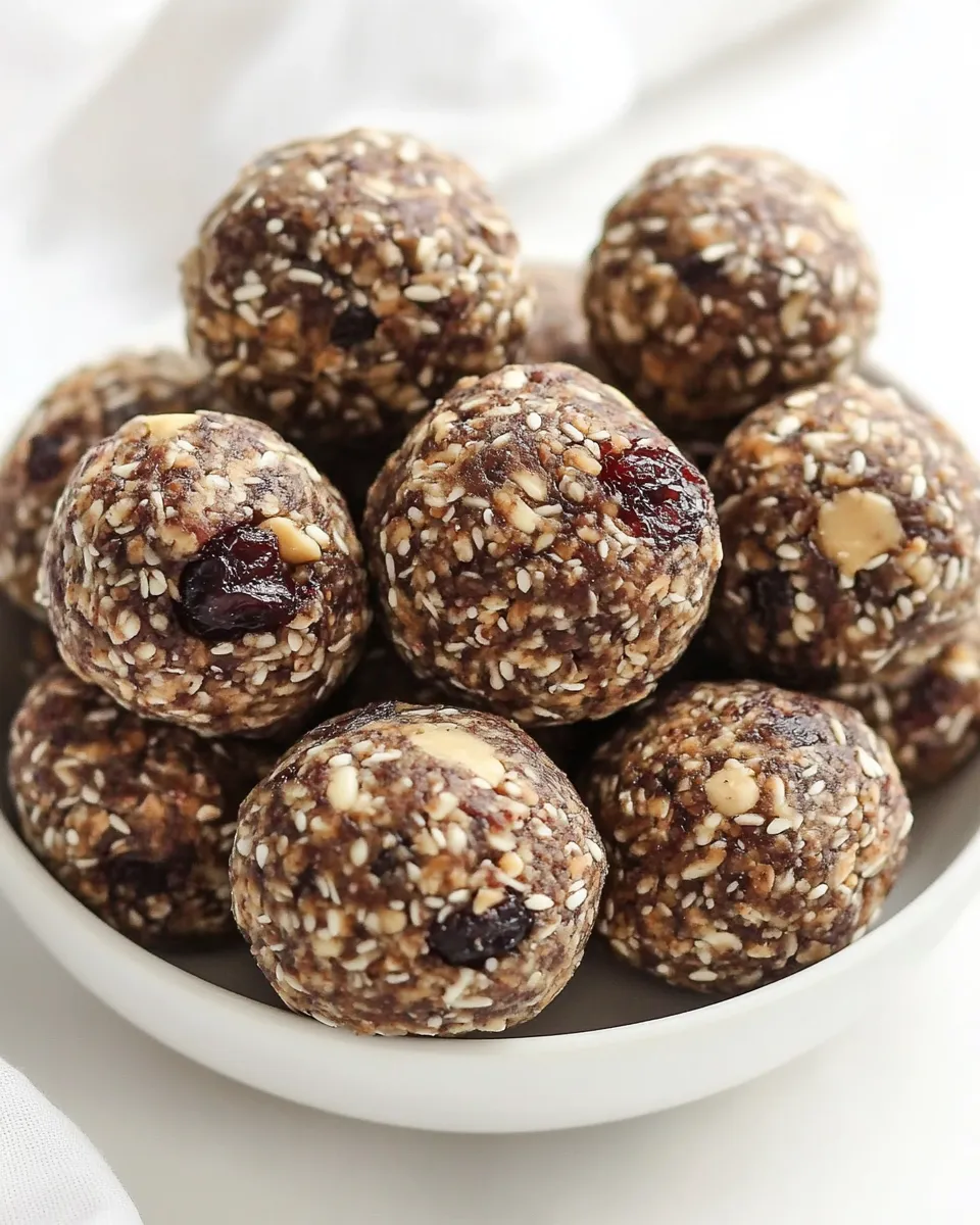 Delicious No-bake Cranberry Energy Bites w/ Peanut Butter plate image
