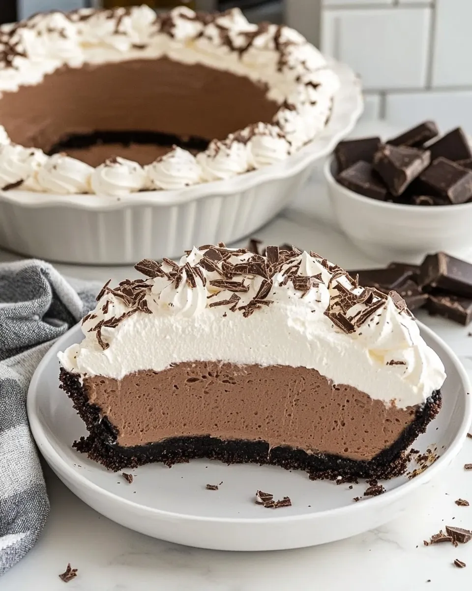 Classic No Bake Chocolate Pie dish photo