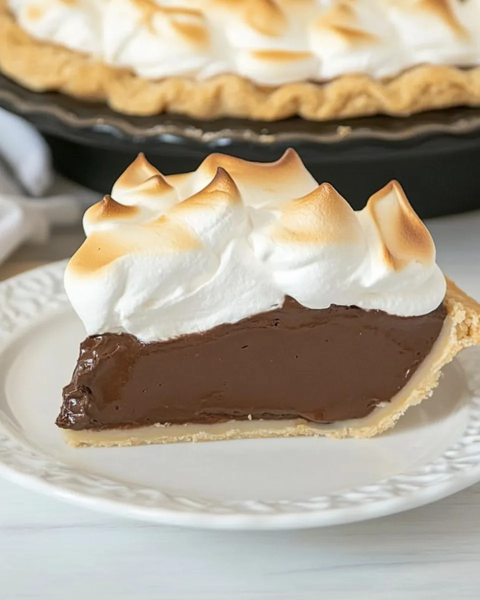 Homemade Old-Fashioned Chocolate Meringue Pie photo