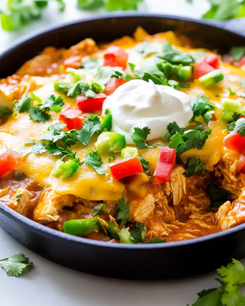 Easy One-Pan Chicken Enchilada Skillet recipe image