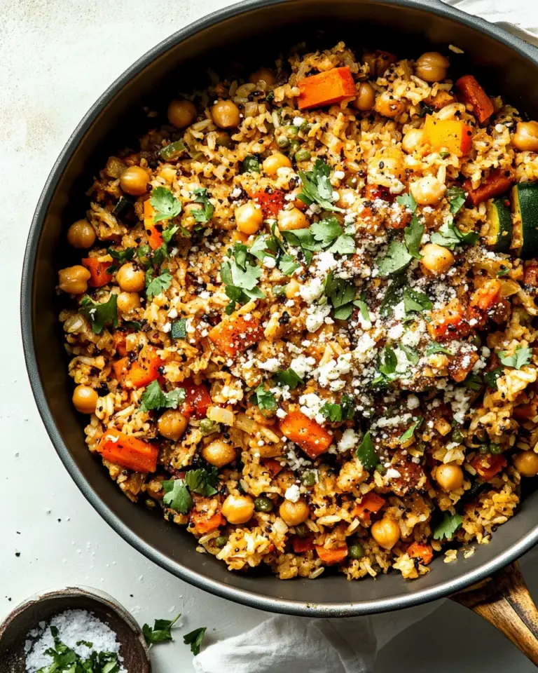 Easy One-Pot Rice and Veggies with Chickpeas & Dilly Tahini recipe photo