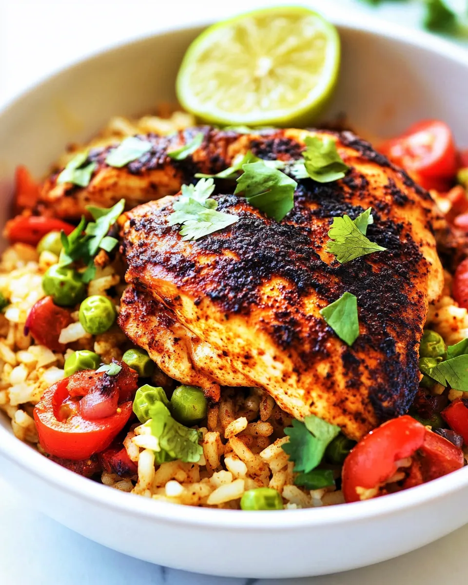 Classic One Pan Southwest Blackened Cajun Chicken with Rice image
