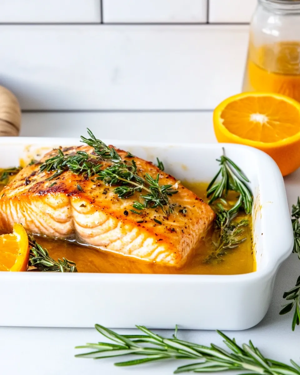 Easy Orange Glazed Salmon food shot