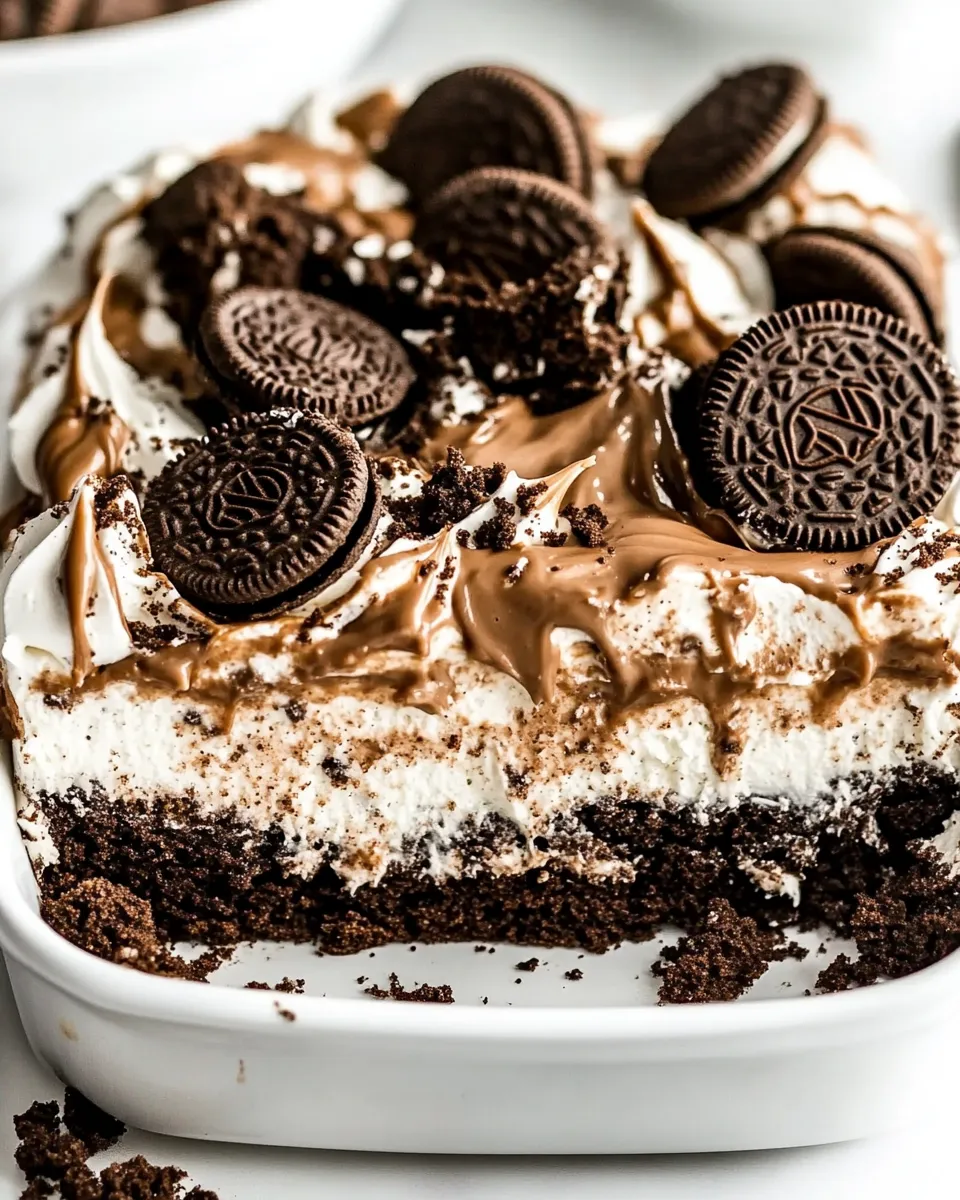 Delicious Oreo Dirt Cake food shot