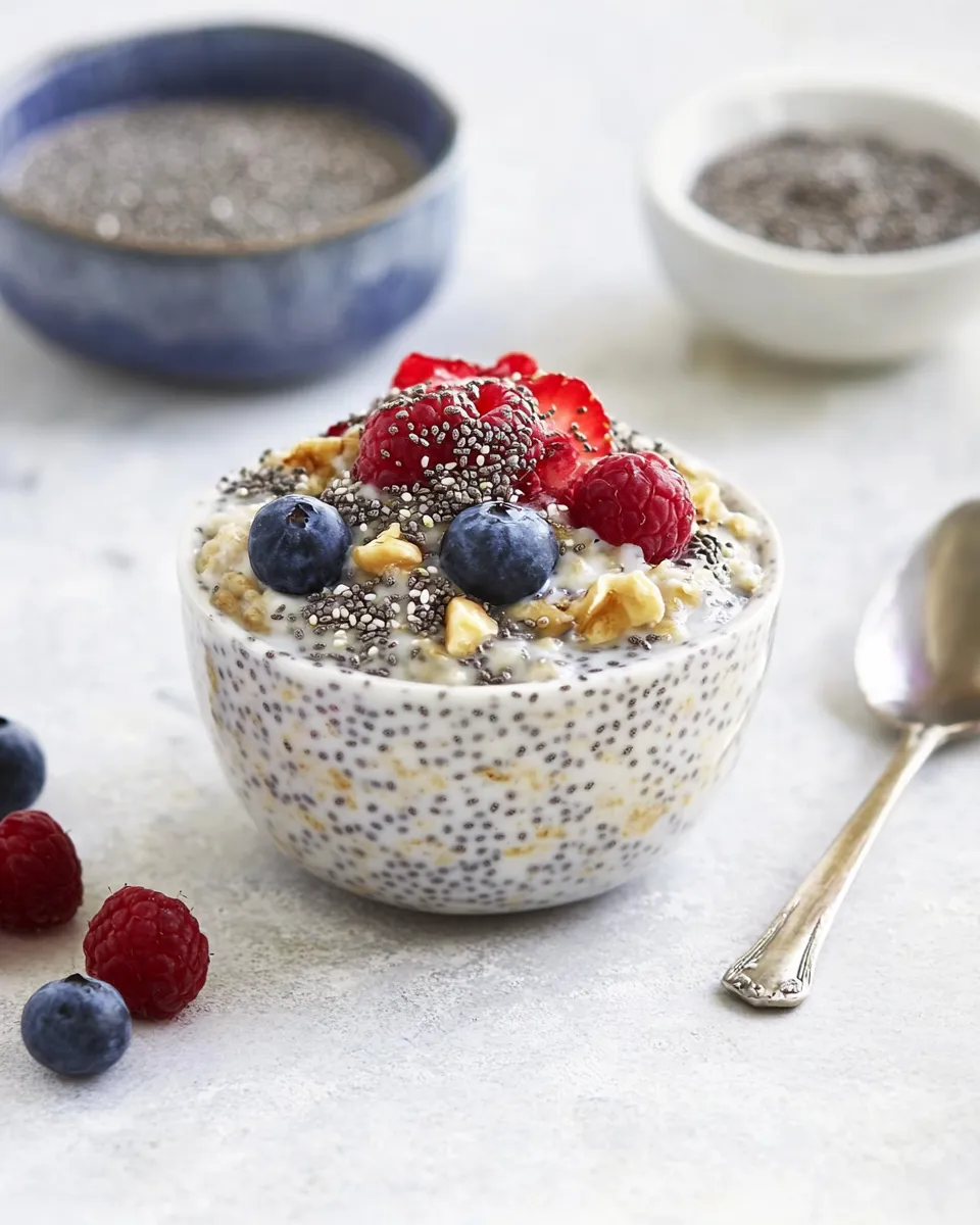 Easy Overnight Oats With Chia Seeds food shot