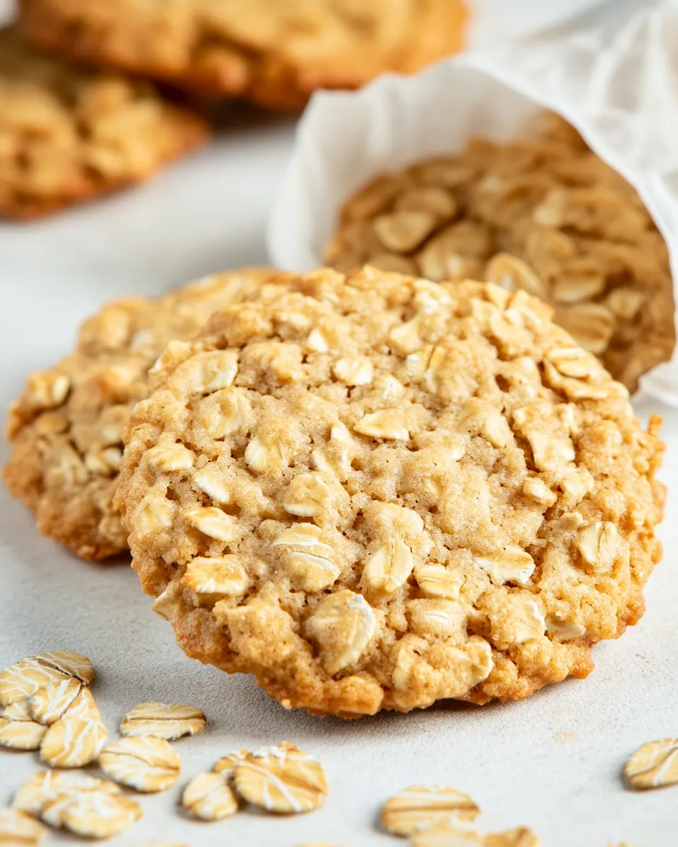 Delicious Paper Bag Oatmeal Cookies plate image