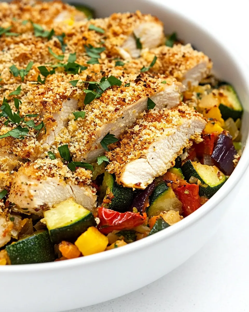 Homemade Parmesan Chicken & Veggie Bake photo