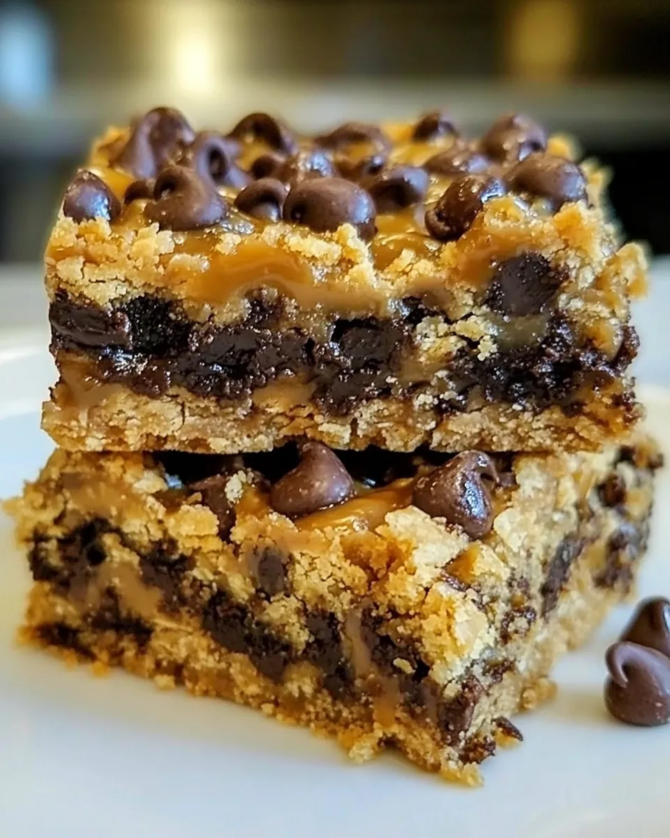 Classic Peanut Butter Caramel Toffee Chocolate Chip Cookie Bars image
