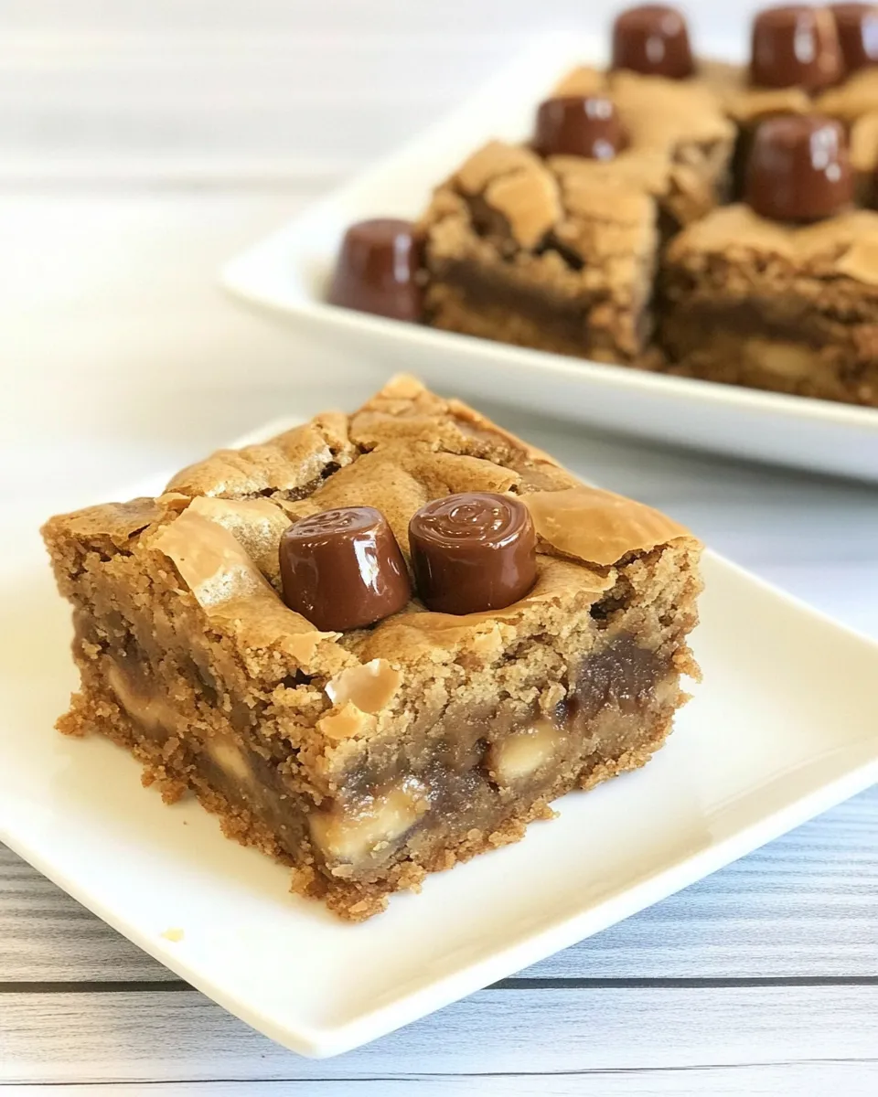Homemade Peanut Butter Rolo Blondies photo