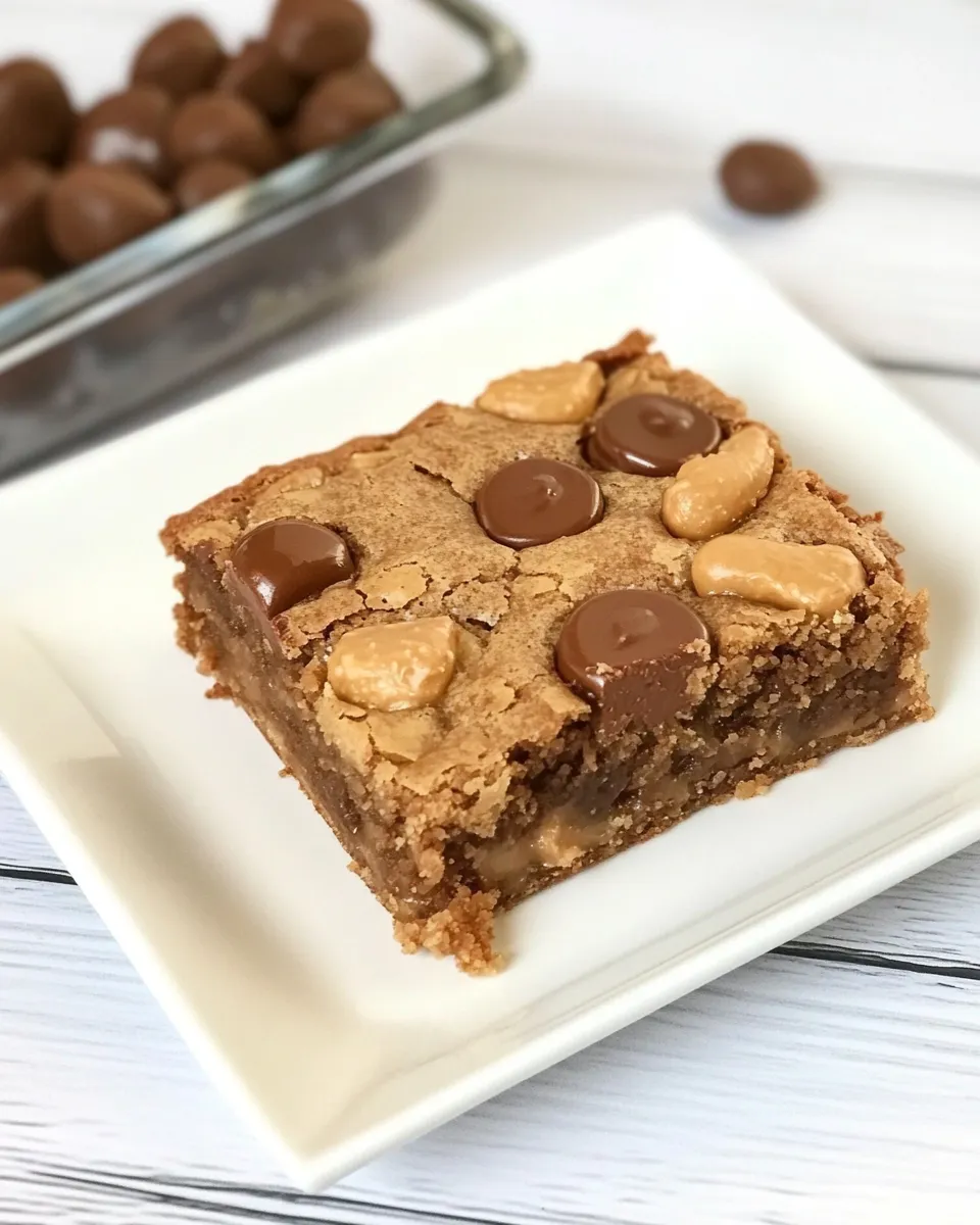 Easy Peanut Butter Rolo Blondies recipe photo