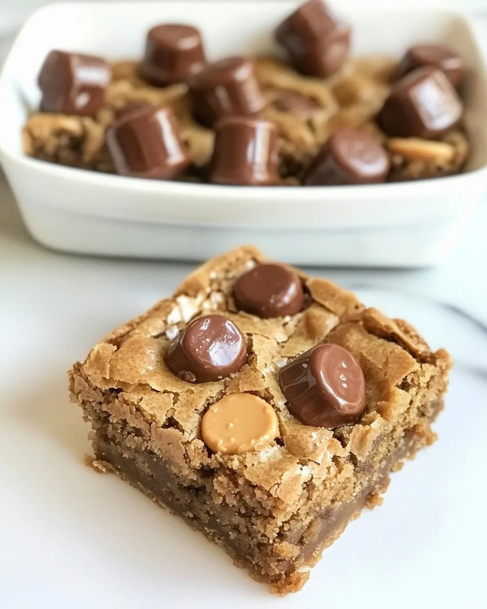 Delicious Peanut Butter Rolo Blondies dish photo