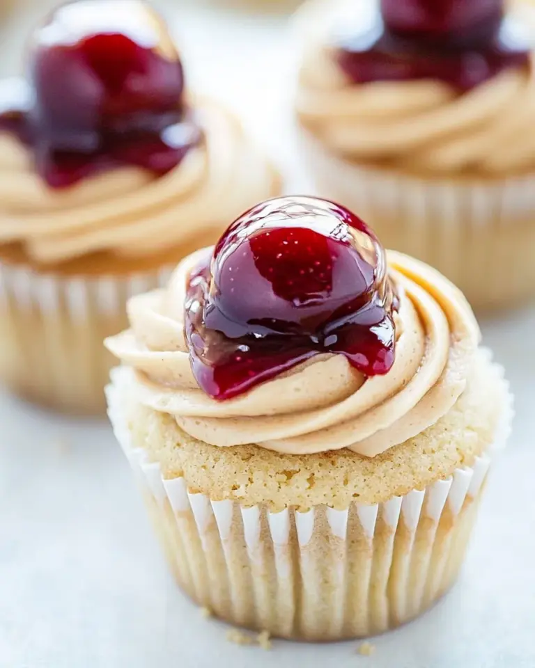 Homemade Peanut Butter and Jelly Cupcakes photo