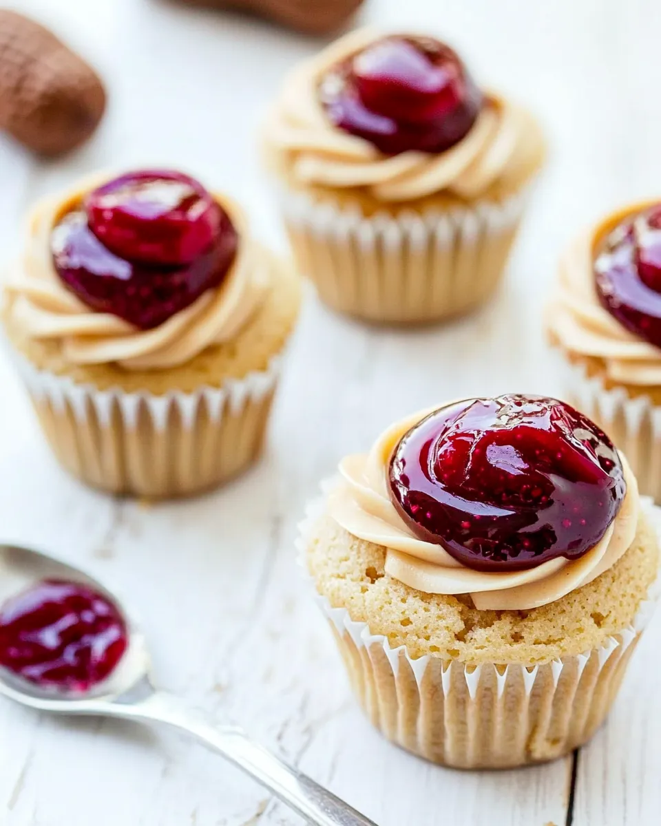 Classic Peanut Butter and Jelly Cupcakes image