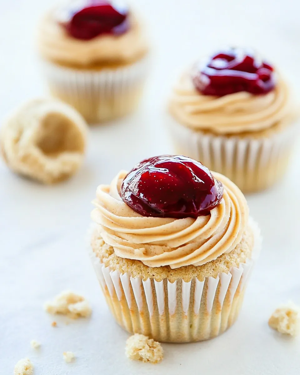 Easy Peanut Butter and Jelly Cupcakes recipe photo