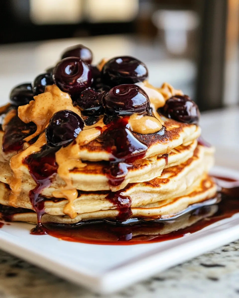 Classic Peanut Butter and Jelly Pancakes. recipe photo