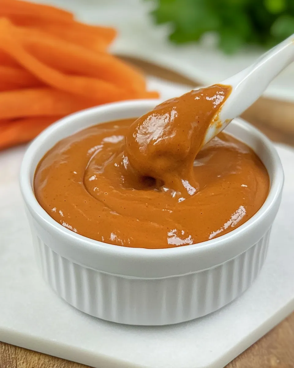 Delicious Peanut Sauce for Spring Rolls plate image